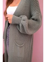 Svetr dlouhý kardigan tmavá máta Svetr dlouhý kardigan tmavá máta