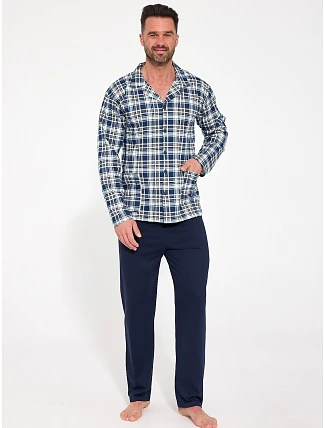 Pyžamo Cornette 114/85 délka/rukávy 3XL–5XL, rozepínací