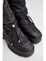 Dámské Sněhule Na Platformě A Plochém Podpatku Černé Seandriel