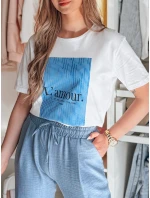 Dámské bílé tričko LAMOUR FashionStreet RY2587