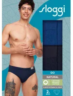 Pánské slipy GO Natural Brief C2P - BLUE - modré M008 - SLOGGI Pánské slipy GO Natural Brief C2P - BLUE - modré M008 - SLOGGI