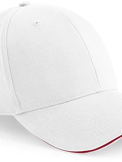 Beechfield B 20 6 panelová sandwich kšiltovka "Athleisure" 53.0020 white/classic red