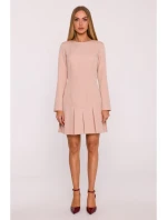 M872 Šaty s obrácenými záhyby - béžové M872 Šaty s obrácenými záhyby - béžové