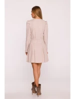 M884 Šaty džínového vzhledu - béžové