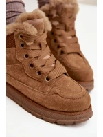 Dámské sněhule na platformě s kožešinkou Big Star – camel Dámské sněhule na platformě s kožešinkou Big Star – camel