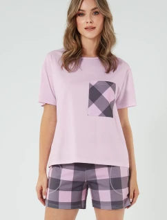 Italská móda Kayo crêpe barva:růžová/potisk