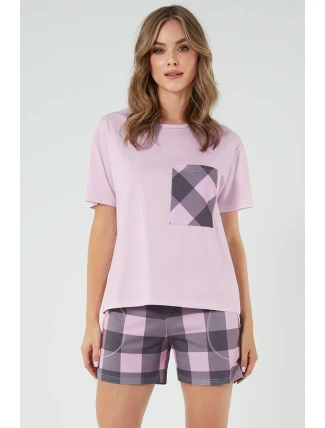 Italská móda Kayo crêpe barva:růžová/potisk