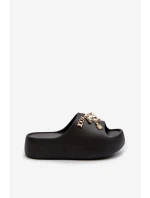 Dámské lehké pěnové žabky s ozdobami Černé Orchia
