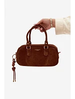 Malá taška typu Kufr s eko semišem Camel Annelle