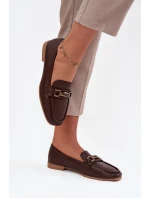 Dámské loafers polobotky s ozdobou Priscelle – hnědé