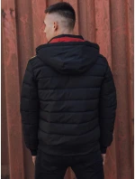 Pánská prošívaná zimní bunda s kapucí černá FashionStreet TX4863