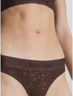 Dámská tanga 000QF7287E BKC tm. hnědé - Calvin Klein