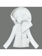 Bílá dámská prošívaná bunda z různých spojených materiálů J Style (16M9226-281)
