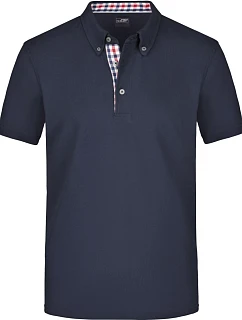 Daiber JN 964 Pánské piqué polo button-down 02.0964 navy/red-navy-white