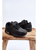 Dětské kožené sportovní boty na platformě černá Lori