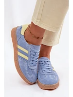 Kožené semišové dámské tenisky LR61-7089 Modré