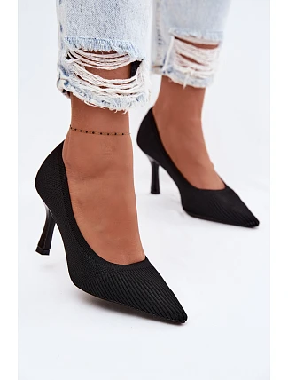 Materiálové Podpatky Lodičky Černé Lelissey