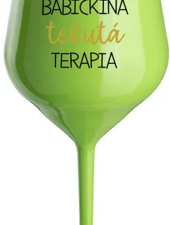 BABIČKINA TEKUTÁ TERAPIA - zelený nerozbitný pohár na víno 470 ml