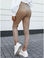 Dámské voskované béžové kalhoty BRIAL se šňůrkou FashionStreet UY2152