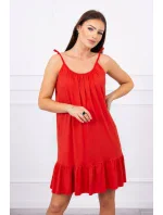 Šaty s tenkým páskem červené