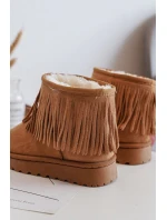 Ocieplane Botky Sněžáky Dětské s Ozdobnými Frédzlami Camel Nimia