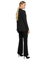 M701 Sako s jedním knoflíkem a asymetrickými kapsami - černé