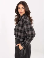 Černá dámská flanelová károvaná košile (21638)