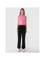 Dámské velurové tepláky s širokými nohavicemi 4F 4FRAW24TTROF1352-20S Dámské velurové tepláky s širokými nohavicemi 4F 4FRAW24TTROF1352-20S