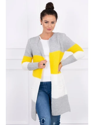 Šedý+žlutý pruhovaný svetr Šedý+žlutý pruhovaný svetr