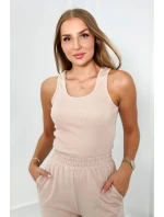 Set 3 v 1 mikina + top + kalhoty světle béžová Set 3 v 1 mikina + top + kalhoty světle béžová