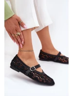 Děrované baleríny s páskem černé Orphali