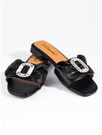 Pěkné černé dámské  nazouváky bez podpatku