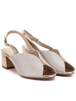 Dámské zlaté sandály na podpatku Sergio Leone SK471