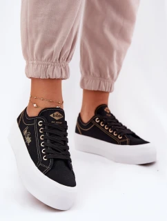 Dámské textilní tenisky na platformě Lee Cooper LCW-25-31-3431L černé
