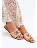 Ploché Dámské Klapky S Ozdobným Detailem Béžové Nenitta Ploché Dámské Klapky S Ozdobným Detailem Béžové Nenitta
