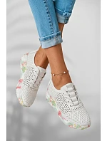 Kožené otevřené dámské polobotky bílé Telina