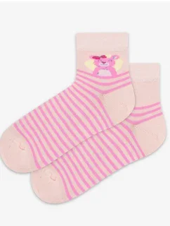 TENKÉ PONOŽKY BARVA 6-11 LET DÍVKY ROSE 27/29