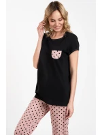 Italská móda Buscato c.r. délka barva:černá/potisk