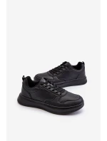 Lehké pánské tenisky na platformě z ekokože černé Uziran