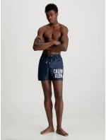 Pánské střední plavecké šortky se stahovací šňůrkou KM0KM00794 XNE tm. modrá - Calvin Klein Pánské střední plavecké šortky se stahovací šňůrkou KM0KM00794 XNE tm. modrá - Calvin Klein