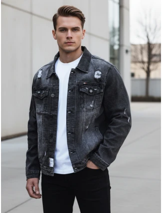 FashionStreet pánská šedá džínová bunda TX4369