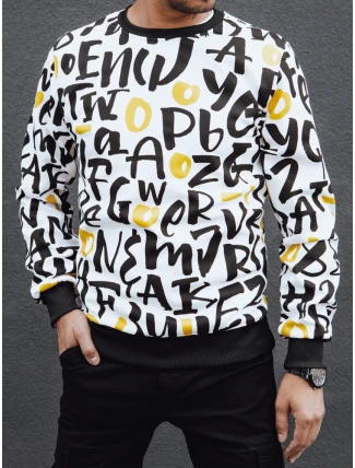 FashionStreet pánská bílá mikina BX5761 FashionStreet pánská bílá mikina BX5761