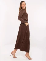 Elegantní hnědá maxi sukně v ozdobném provedení (19720)