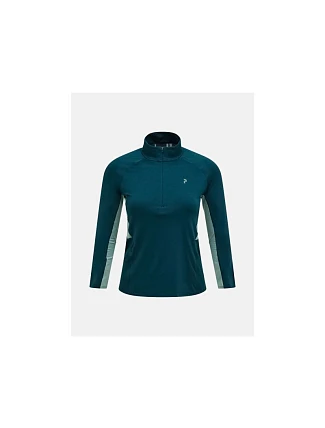 Dámské tričko PEAK PERFORMANCE W Core Half Zip Baselayer, zelená barva Dámské tričko PEAK PERFORMANCE W Core Half Zip Baselayer, zelená barva