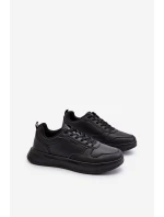Lehké pánské tenisky na platformě z ekokože černé Uziran