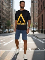 Pánské tričko s potiskem černé FashionStreet RX5666