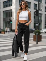 Dámské džíny mom fit s vysokým pasem černé FashionStreet UY2903