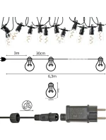 PARTY LIGHT VENKOVNÍ GIRLANDA 12LED SPIRÁLOVÉ ŽÁROVKY 6,3M 230V