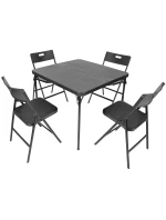 STOLEK PRO CATERING KOMPAKTNÍ STOLEK 86,5x86,5x71 cm a 4 SEDÁTKA ČERNÝ