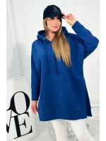 Zateplená mikina s bočními rozparky z džínoviny